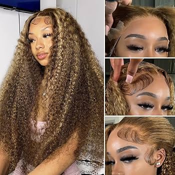 Amazon.com : 13x6 Deep Wave Highlight Lace Front Wigs Human